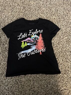 The Children's Place Black Tee with Colorful Outdoor Graphic